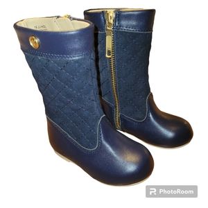 Janie and Jack Navy Leather Riding Boots size 5 Toddler